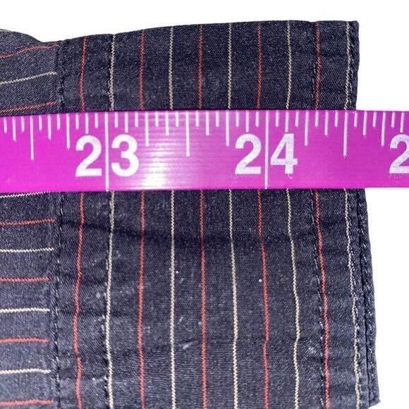 Old Navy Fitted Button Down Black Pin Stripe Stretch Top Size L - Picture 10 of 11